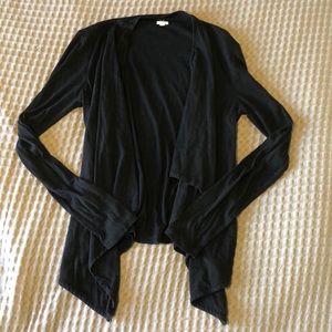 J Crew Black Open Front Sweater